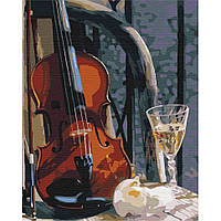 Картина по номерам "Скрипка с вином" BS24650 Brushme 40х50 см от 33Cows