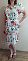 Супер стильное женское любимое силуэтное платьесвободного кроя с поясом Евро софт 42-44,46-48,50-52 Цвета8