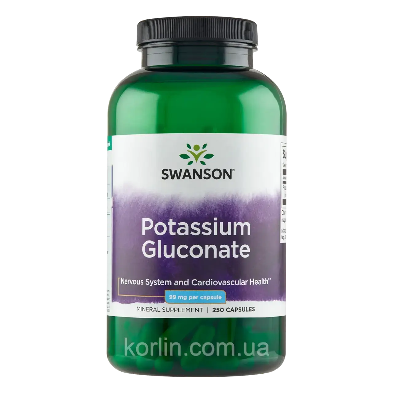 Глюконат Калія 250 кап Swanson Potassium Gluconate США Доставка з ЄС, фото 1