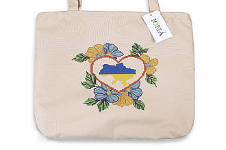 Сумка для вишивки бісером Весняночка "Україна", бежева, СВ15, 42*34*10см, ручка 58см, ЮМА