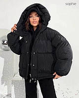 Модна жіноча куртка оверсайзова курточка подовжена ззаду Плащовка Канада+синтепон 200 42-44, 46-48 Цвета 6