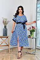 Модное летнее стильное летнее платье-халатик Норма и батал Штапель 50-52,54-56,58-60 Цвета 3
