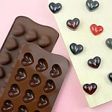 Силіконова форма для шоколаду, цукерок, для льоду "Сердечка", фото 3