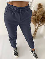 Стильные женские брюки спортивные утеплённые на флисе. Резинка, шнурок. Карманы 42,44,46,48,50 Цвет6 Синий