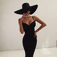 Стильное модное женское платье Позади идет змейка Миди Летняя костюмка 42,44 Цвета 2 Чёрный