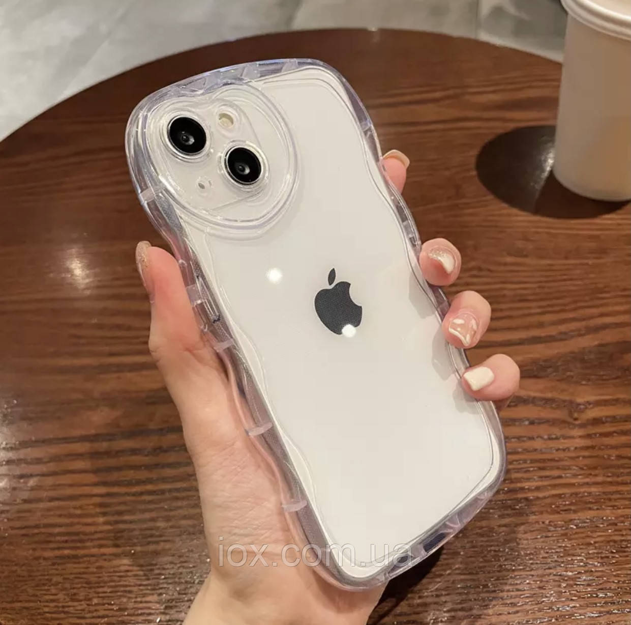 Захисний силіконовий чехол для iphone 13 з сердцем прозорий