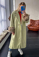 Стильное модное женское пальто на подкладке кашемир, эко-мех,утеплитель шерстин, качественная подкладка. 42-44