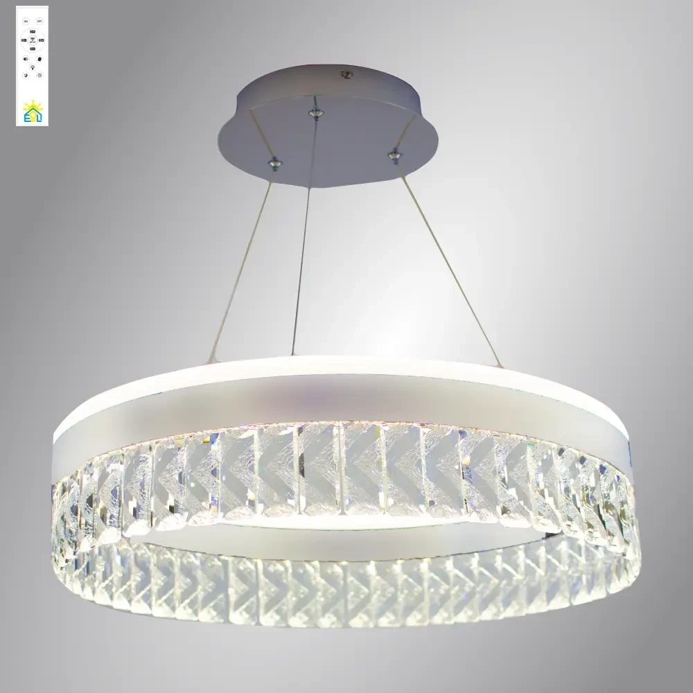 Люстра світлодіодна Підвісна люстра хрустальна CARINA 90W R-APP CHROME, фото 1