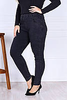 Модные женские тёплые штаны-джинсы НА БАЙКЕджинс 48-50, 52-54, 56-58 Цвета2 чёрный