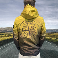 Stone Island Supreme куртка жёлтая брендовая ветровка весна осень яркая модная короткая Стоун Айленд