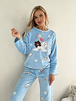 Крутейший модный женский комплект домашней одежды Микрофибра. 42-46 Фабричный Китай Цвет голубой