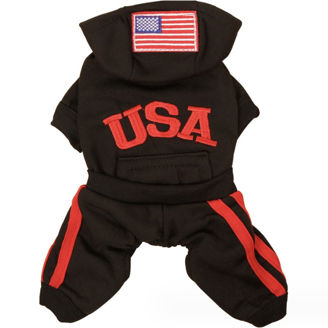 Спортивний костюм комбінезон для котів Pet Style "USA" Чорний XS, фото 1