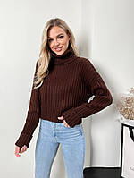 Стильный женский объемный свитер. Просто мягкий уютный тёплый Машиная вязка over size(42-46) Цвета3 Малина