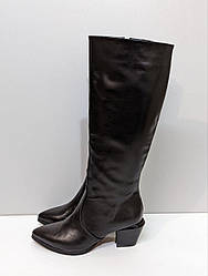 STTOPA деми. Висота 40 см. Размер 39-25,5 см. Сапоги из натуральной кожи кожаные. Каблук 6,5 см. 274-3643-65 Черные