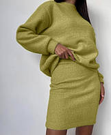 Модний стильний оригінальний жіночий костюм-двійка кофта та спідниця Ангора з начосом 42-46 Цвета3