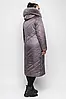 Батальний довгий теплий жіночий пуховик великого розміру, фото 3