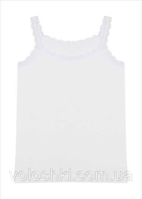 Майка для дівчинки біла тонка бретель DONELLA, фото 1