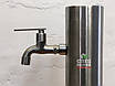 Декоративна вулична колонка з 1 краном, 750х88 см, вагою 4,2 кг, циліндрична, нержавіюча сталь AISI 304, фото 5