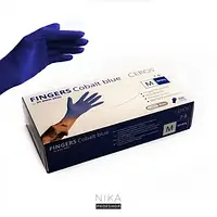 Рукавиці нітрилові CEROS Fingers®,Церос упаковка 100 шт, Cobalt Blue розмір M