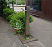 Декоративна вулична колонка з 2 кранами, 75 см, нержавіюча сталь AISI 304, прямокутна, вагою 4,8 кг, фото 9