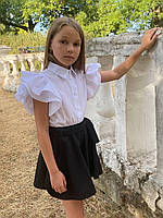 Шорты-юбка для девочки подростка черные в школу юбка-шорты детская школьная юбка шорты солнце 146