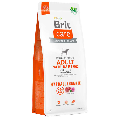 Сухий корм для собак середніх порід Brit Care (Бріт Кеа) Dog Hypoallergenic Adult Medium Breed з ягням 12 кг, фото 1