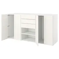 IKEA PLATSA (194.251.50), шкаф 4 двери + 3 ящика, белый ФОННЕС белый / САННИДАЛ белый