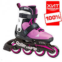 Дитячі ролики Rollerblade Microblade Light /Pink розсувні роликові ковзани для дітей р.28-32; 33-36; 36-40