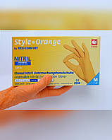 Перчатки нитриловые без пудры Ampri Style color Orange 01188-XS