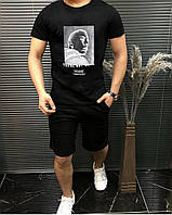 Стильный модный мужской спортивный костюм,футболка и велотреки Турецкий кулир высокого качества 46, 48, 50, 52