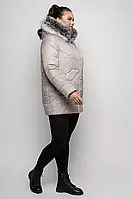 Женская зимняя теплая куртка с мехом песца 58