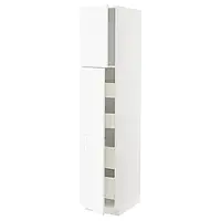 IKEA METOD / MAXIMERA (794.735.67), 2-дверный/4-ящный высокий шкаф, Enköping белый / под белое дерево
