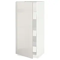 IKEA METOD / MAXIMERA (393.617.60), высокий шкаф с ящиками, белый / Рингхульт светло-серый