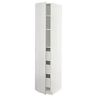 IKEA METOD / MAXIMERA (893.668.16), высокий шкаф с ящиками, белый / Рингхульт светло-серый