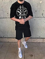 Стильный модный мужской спортивный костюм «КУЛИМЕТ» с принтом,футболка и велотреки Трикотаж 46,48,50,52