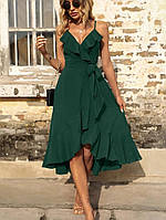 Модное летнее лёгкое женское платье-сарафан с рюшами на груди Софт 42-46,48-50 Цвета 3 Бутылка