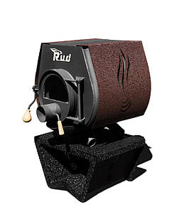 Опалювальна піч Rud Pyrotron Кантрі 00 із варильною поверхнею до 40 м2 Скло + Обшивка декоративна (коричнева)