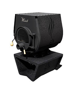 Опалювальна піч Rud Pyrotron Кантрі 01 із варильною поверхнею до 80 м2 Скло + Обшивка декоративна (чорна)