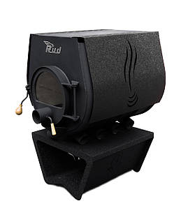 Опалювальна піч Rud Pyrotron Кантрі 02 із варильною поверхнею до 120 м2 Скло + Обшивка декоративна (чорна)