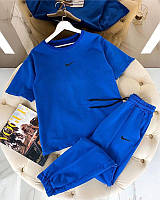 Элегантный,стильный,комфортный,крутой костюм  Футболка+брюки Двунитка 42-44;44-46 Цвета 5 Синий