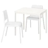 IKEA VANGSTA / TEODORES (192.212.09), стол и 2 стула, белый / белый