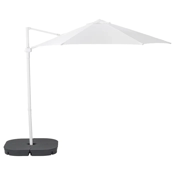 IKEA HÖGÖN(193.210.01), зонт, висячий с основанием, белый/сварто темно-серый - фото 1 - id-p1925315490