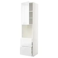 IKEA METOD / MAXIMERA (994.619.12), верхняя высота / дверь / 2-й ряд, белый/Воксторп глянцевый/белый