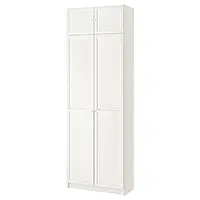 IKEA BILLY / OXBERG (494.248.37), книжный шкаф с надставкой/дверью, белый
