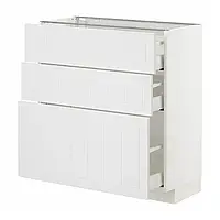 IKEA METOD / MAXIMERA (194.095.17), стоячий шкаф с 3 ящиками, белый / Стенсунд белый