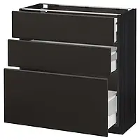 IKEA METOD / MAXIMERA (792.125.46), стоячий шкаф с 3 ящиками, черный / кунгсбака антрацит
