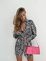 Модный стильный женский костюм-двойка Блузка+шорты 42-44,44-46 Цвет Зебра