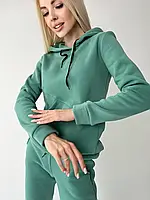 Крутейший модный тёплый женский спортивный костюм Тринитка на флисе 42-44,46-48, Цвета 5 Графит