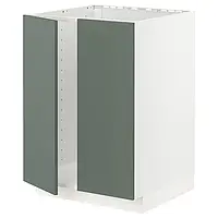 IKEA METOD (094.578.44), первая мойка / 2 двери, белый/бодарп серо-зеленый