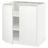 IKEA METOD (994.561.85), stj шкаф/полки/2 дверцы, белый / Воксторп матовый белый